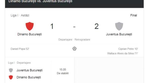 dinamo juventus bucuresti rezultat final dupa un meci dramatic