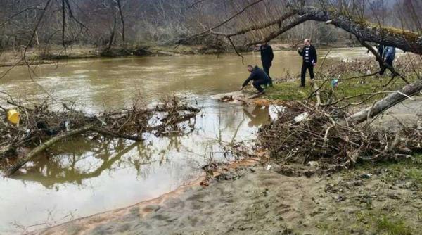 atentie poluare o cantitate de ulei s a varsat intr un rau