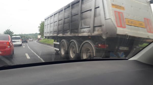 incendiu tir trafic ingreunat pe dn1