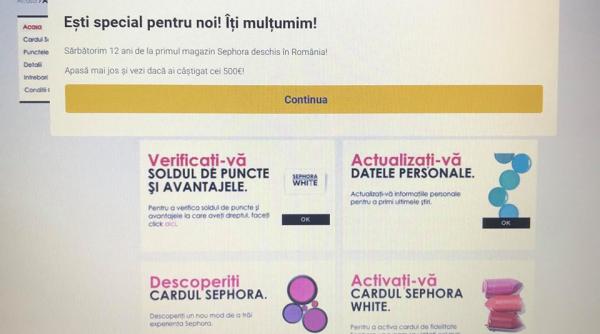 inselaciune vouchere sephora