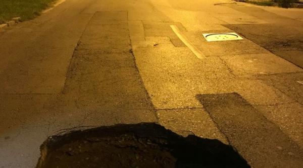 inunda ii osea de pe malul raului cibin surpata