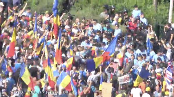 protest diaspora  incident  jandarmii au intervenit cu gaz lacrimogen