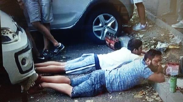 protest violen e suspec i de furtul armei jandarmeri ei prin i