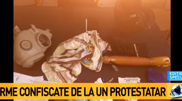 protest pia a victoriei 13 august obiecte gasite asupra unui protestatar