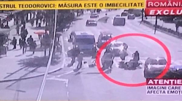 eleve spulberate pe trecerea de pietoni in fata scolii