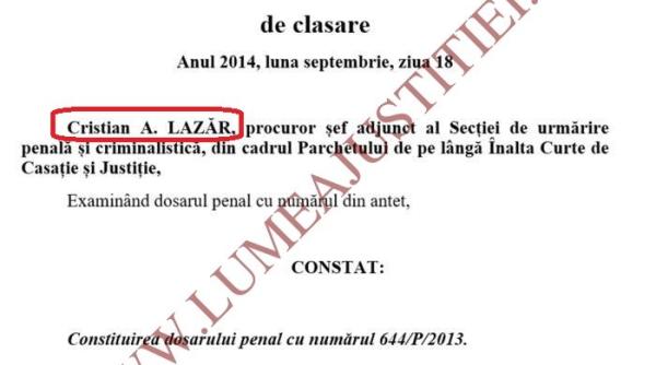ordonanta de clasare anuntata de toader  facuta publica