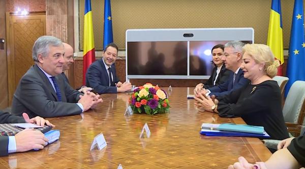 viorica dancila l a primit pe presedintele pe  antonio tajani