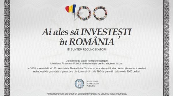 titluri de stat centenar lansare pe 26 noiembrie