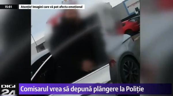 scandal in parcarea unui hipermarket inspector opc batut de un client nemultumit