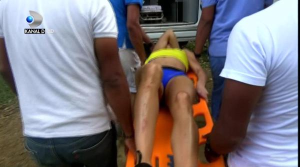 exatlon accidentare grava romanca scoasa pe targa in meciul impotriva ungariei