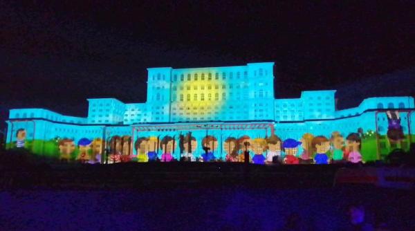 cladiri iluminate in albastru de ziua internationala a constientizarii autismului