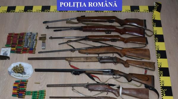 braconaj 10 arme si 133 de cartuse toate detinute ilegal confiscate de politie