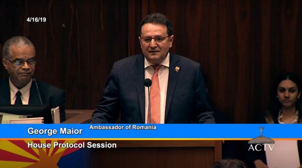 george maior in premiera pentru un reprezentant al romaniei discurs in plenul camerei reprezentantilor a statului arizona