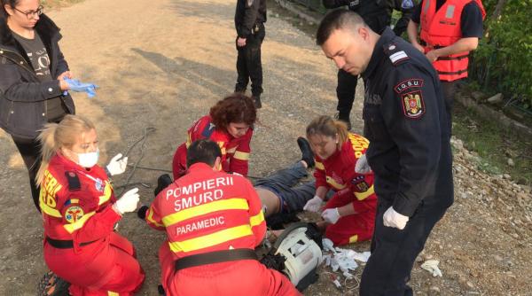 barbat cazut in dambovita interventie de urgenta