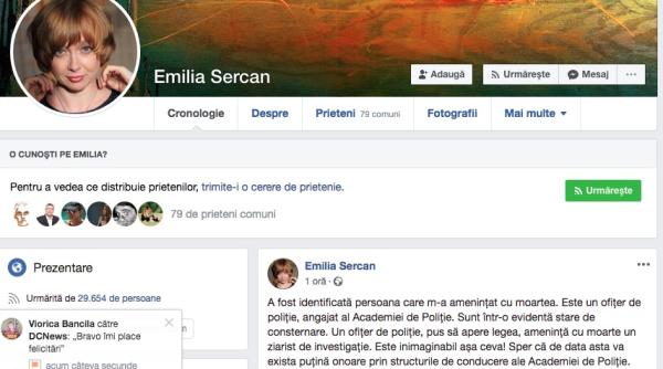 emilia sercan reactie dupa ce a fost prins barbatul care a amenintat o cu moartea