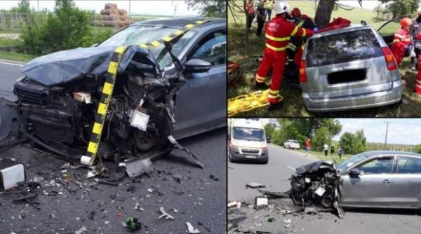 accident grav in arad patru victime se intervine pentru descarcerare