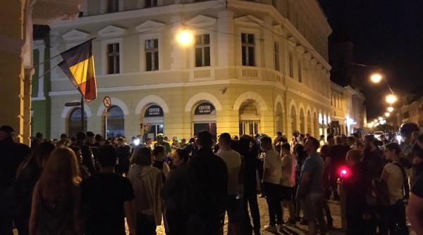 alegeri europarlamentare 2019 sustinatorii pnl din sibiu manifestatie la sediul psd video