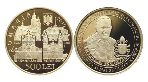papa francisc in romania bnr lanseaza monede speciale
