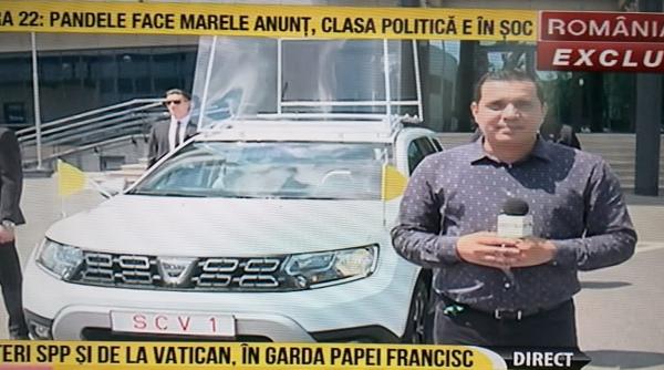 papamobil romanesc pentru deplasarea suveranului pontif  conceput special de catre uzina dacia si spp