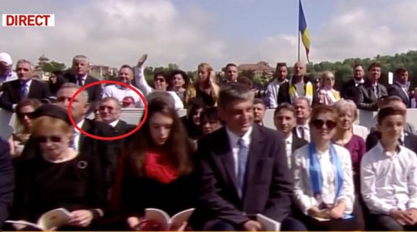 augustin lazar in loja vip la blaj la ceremonia papei francisc