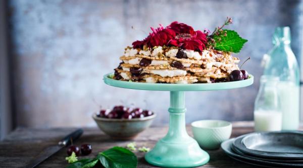 prajitura cu visine si biscuiti reteta dulcele care te cucereste usor de preparat