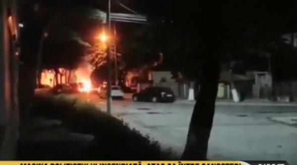 masina unui politist incendiata intr o parcare