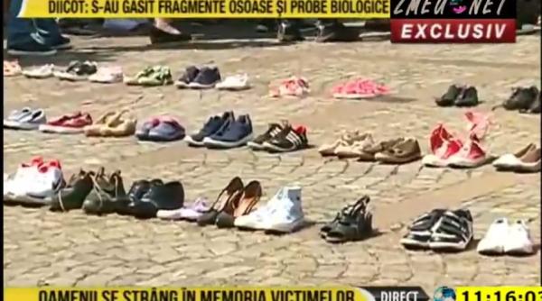 cazul caracal  protest cu 400 de perechi de incaltaminte in fata ministerului de interne 