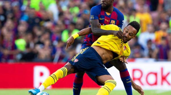 samuel umtiti la arsenal jucatorul barcelonei i a raspuns lui lacazette