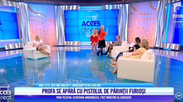 profesoara care vine cu pistolul la ore la acces direct mirela vaida a dat o afara din emisiune va rog sa iesiti acum video