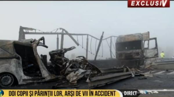 tragedie pe sosea  doi copii si parintii lor  arsi de vii intr un grav accident