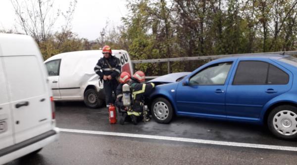 trafic ingreunat pe dn7 accident cu doua autoturisme