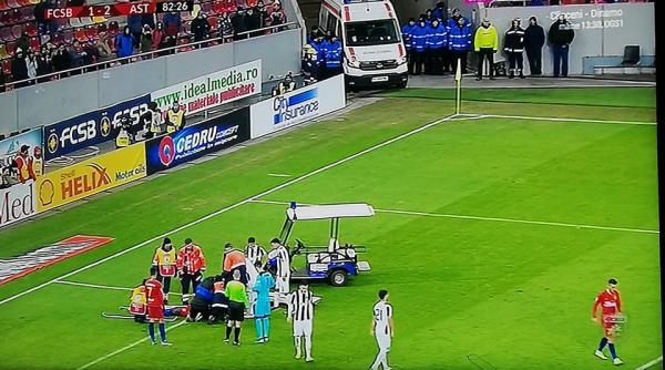 eddy gnohere lovit in cap la meciul fcsb astra atacantul a ramas nemiscat pe teren