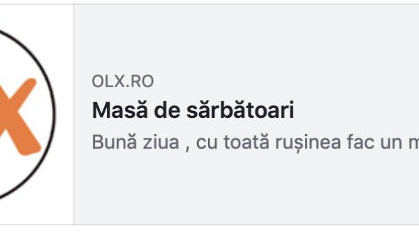 anunt neobisnuit pe olx masa de sarbatori