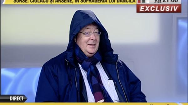 chirieac cu geaca si fular in direct la romania tv ciutacu vine crivatul a venit