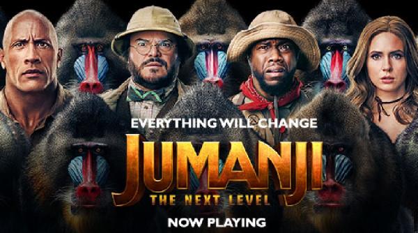 jumanji the next level debut spectaculos in box office