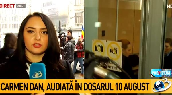 carmen dan a ajuns la diicot a fost intampinata de protestatari