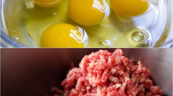 de ce sa pui oua crude in carnea tocata de porc