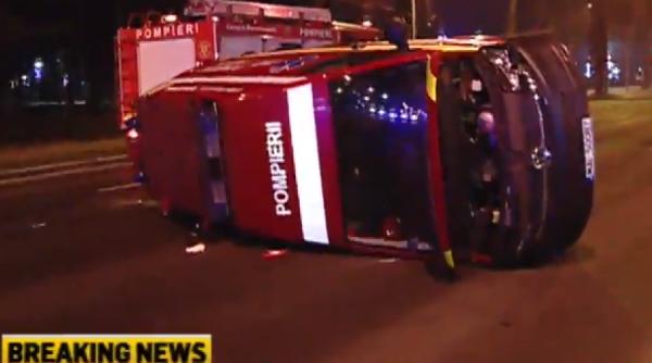 accident rutier pe soseaua kiseleff o ambulanta smud s a rasturnat pe carosabil