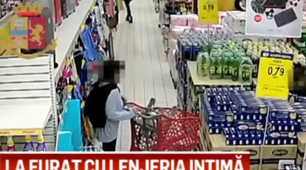 doi romani prinsi la furat branza dintr un supermaket in italia