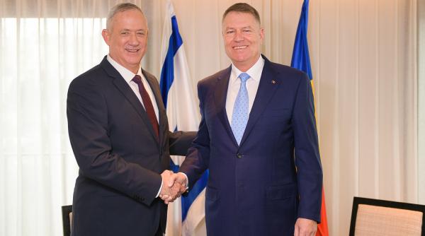 klaus iohannis intrevedere cu benjamin gantz liderul aliantei albastru si alb din israel