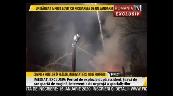 incendiu la un complex hotelier din calarasi interventie in forta a pompierilor
