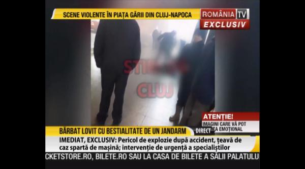 un jandarm din cluj a agresat un barbat intr o piata din oras