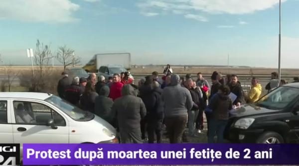 protest la buzau dupa moartea unei fetite de 2 ani