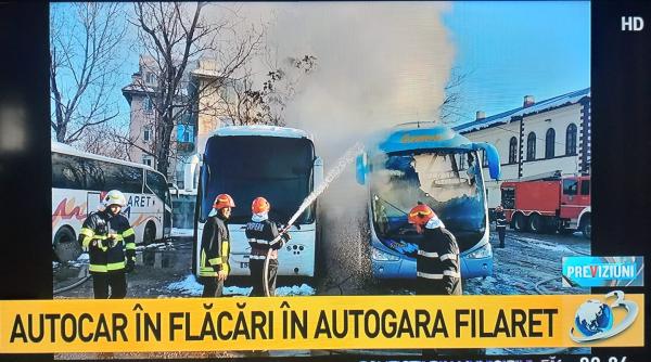 autocar in flacari in autogara filaret bucuresti