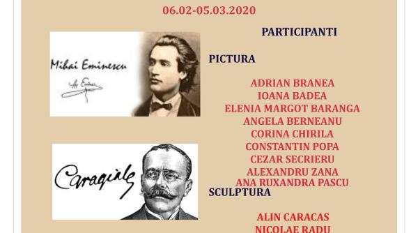 eminescu si caragiale vazuti prin intermediul unei expozitii de pictura si sculptura
