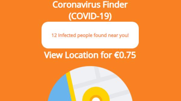 frauda pe internet platesti pentru a vedea persoanele infectate cu coronavirus din apropiere