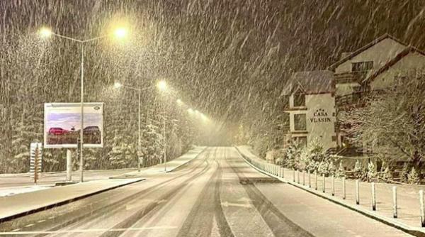 imagini de poveste din poiana brasov ninsoare in aprilie