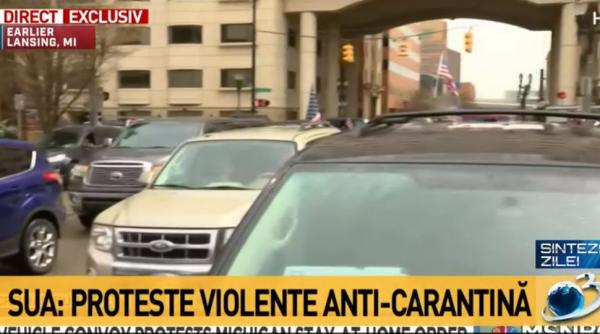 proteste anti carantina cu masini in sua