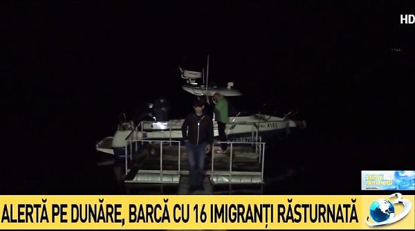 alerta pe dunare barca cu 16 imigranti rasturnata