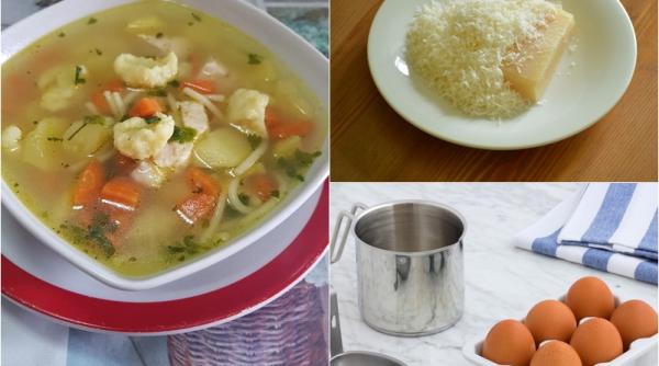 supa cu galusti de parmezan sau cascaval ras reteta veche de 100 de ani